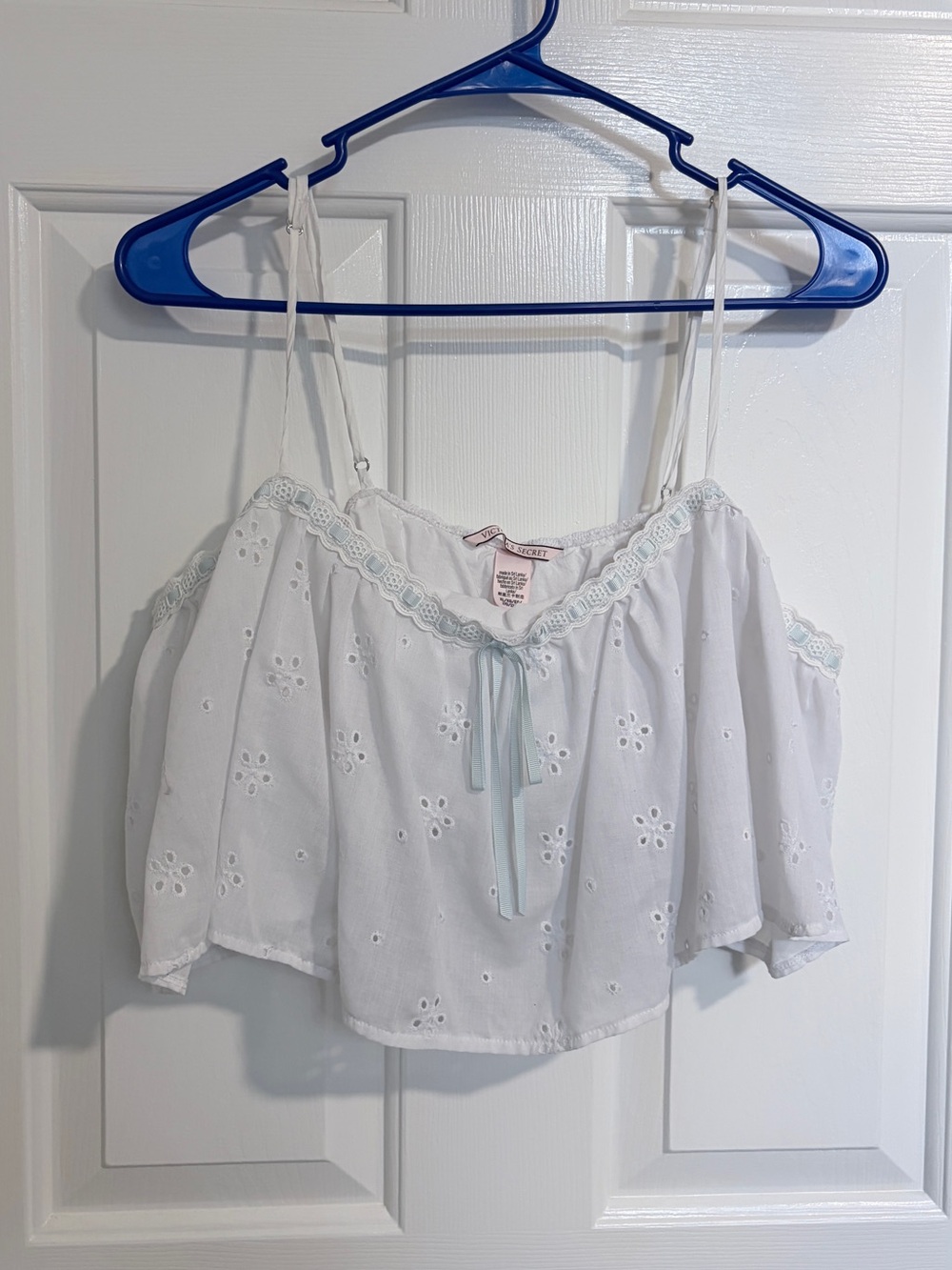 Victoria's Secret White Eyelet Lace-Trim Camisole